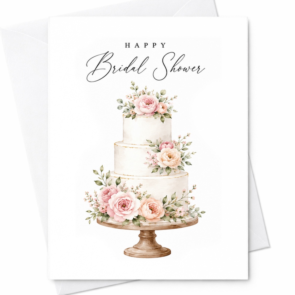 Happy Bridal Shower Card Floral Wedding Shower Card Bride To Be Celebration Card Elegant Bridal Party Card C1931