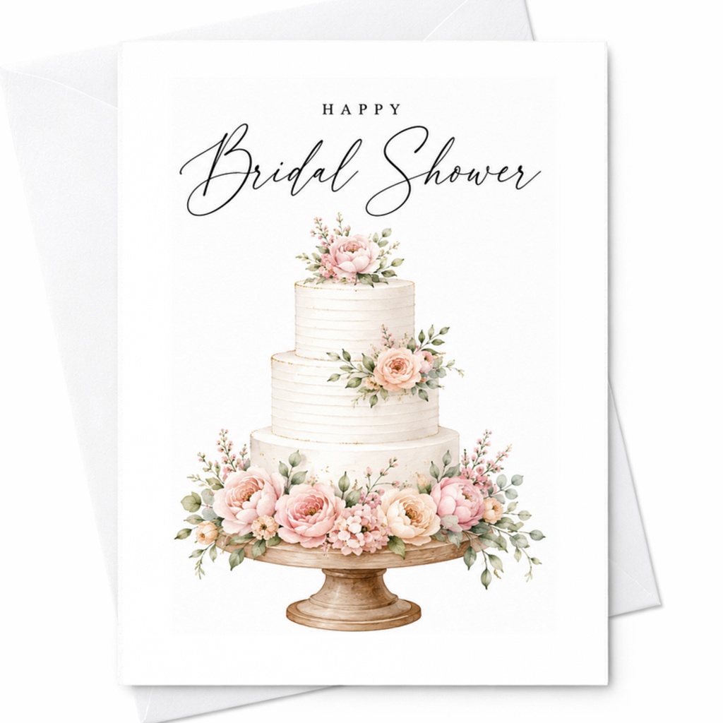 Happy Bridal Shower Card Floral Wedding Shower Card Bride To Be Celebration Card Elegant Bridal Party C1932