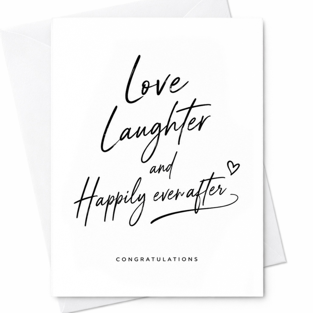 Love Laughter And Happily Ever After Congratulations Card Wedding Congratulations Card For Newlyweds Couple C1935