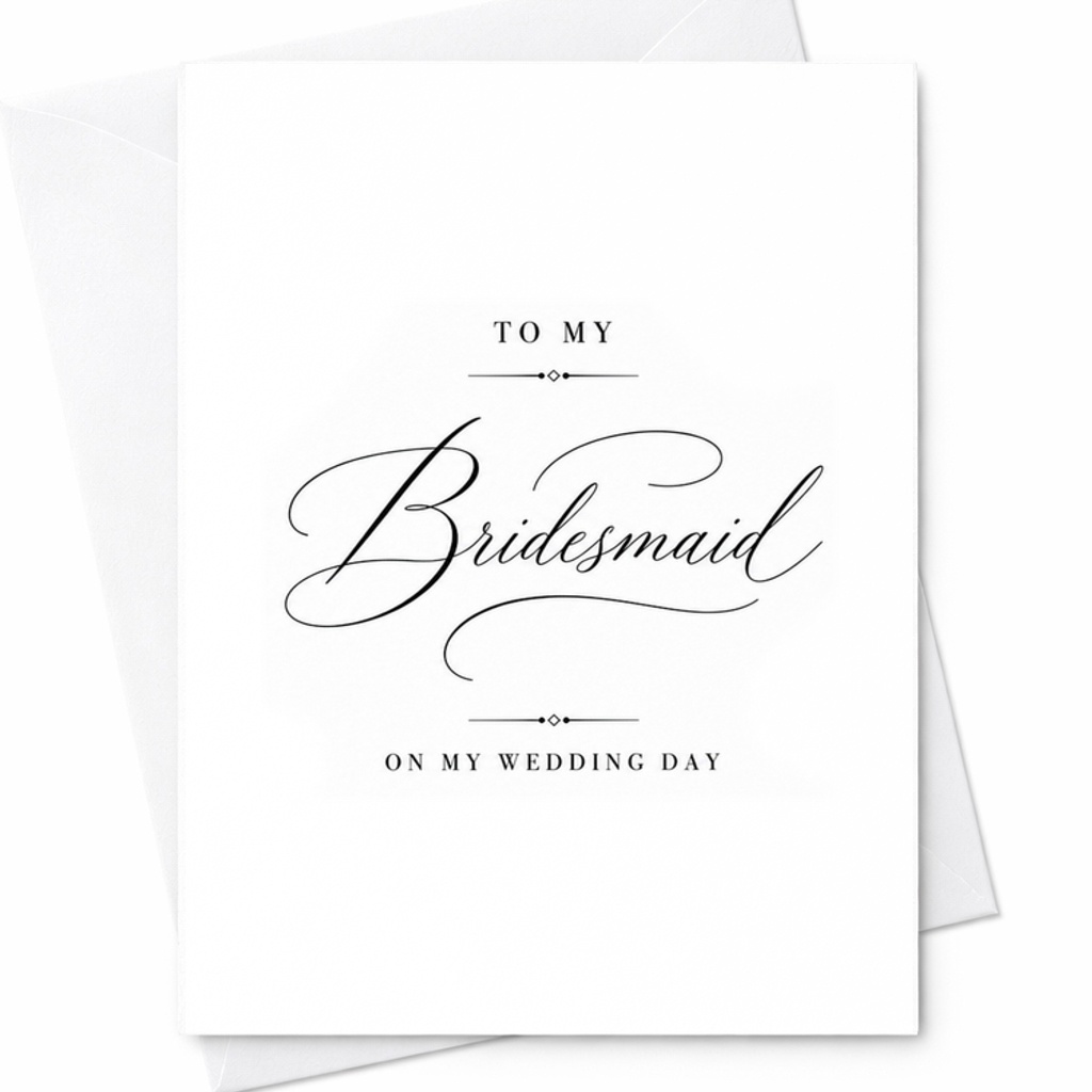 To My Bridesmaid On My Wedding Day Card Bridesmaid Thank You Wedding Day Gift For Bridesmaid Best Friend C1940