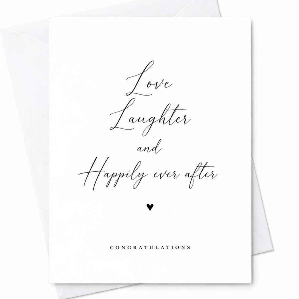 Love Laughter And Happily Ever After Congratulations Card Wedding Congratulations For Newlyweds Couple C1936