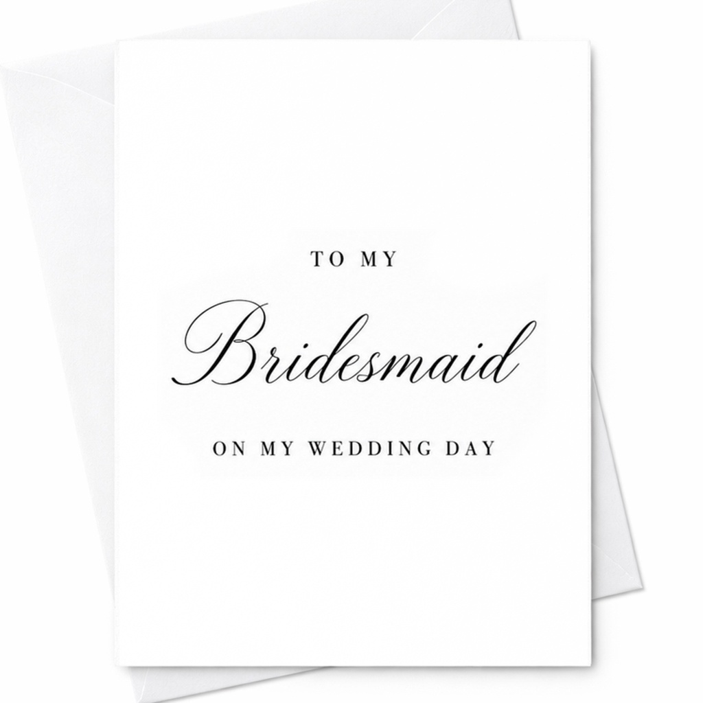 To My Bridesmaid On My Wedding Day Card Bridesmaid Thank You Card Wedding Day Gift For Bridesmaid Best Friend C1939