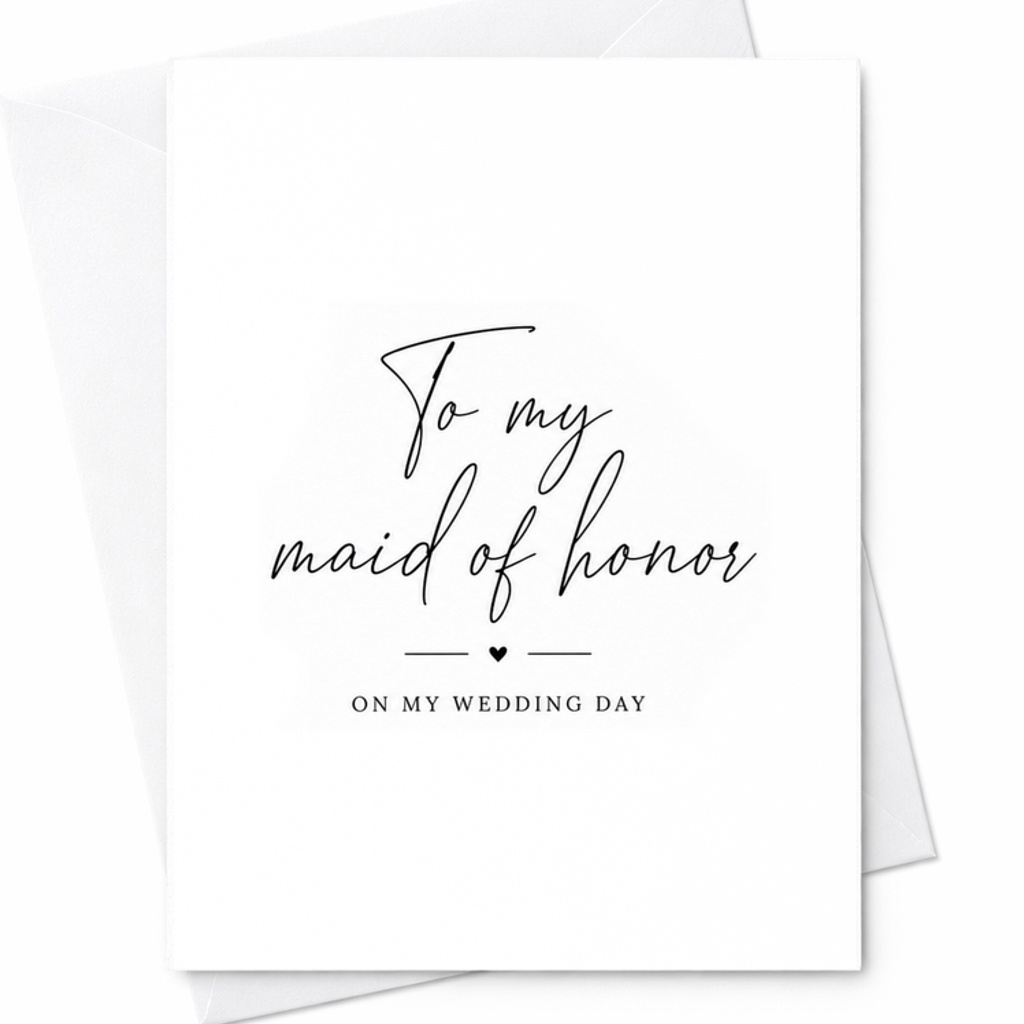 To My Maid Of Honor On My Wedding Day Card Maid Of Honor Thank You Card Wedding Day Gift For Best Friend Sister C1945