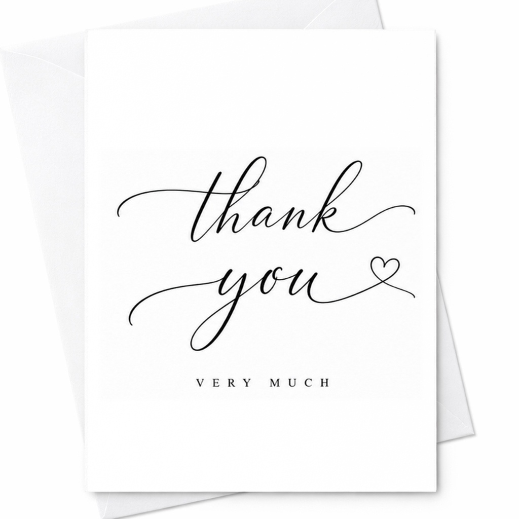 Thank You Very Much Card Simple Thank You Card Minimalist Appreciation Card Elegant Gratitude Card For Any Occasion C1941