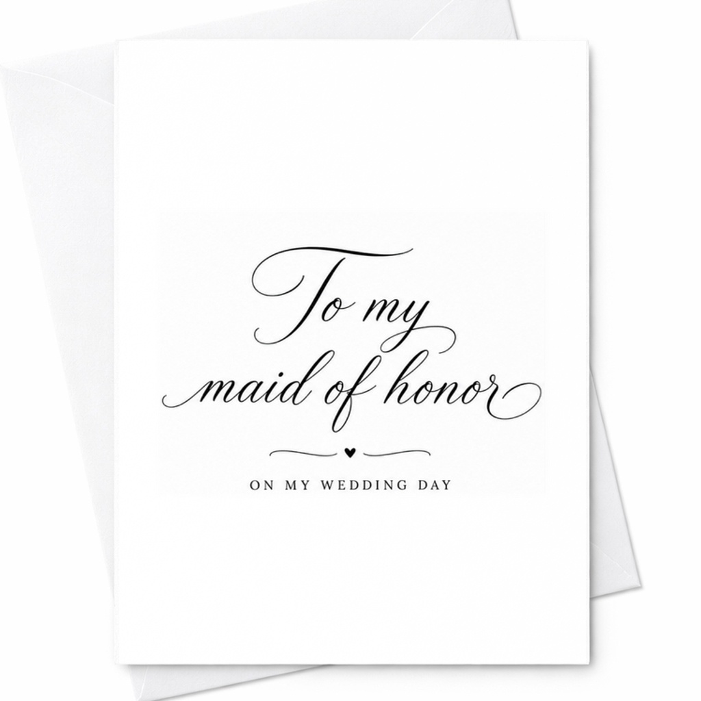 To My Maid Of Honor On My Wedding Day Card Maid Of Honor Thank You Wedding Day Gift For Best Friend Sister C1946