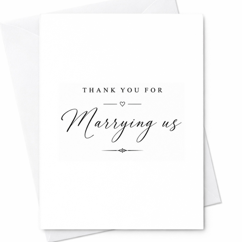 Thank You For Marrying Us Card Wedding Officiant Thank You Card Pastor Minister Celebrant Appreciation Card C1948