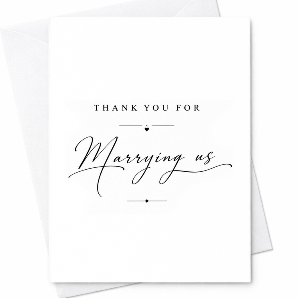 Thank You For Marrying Us Card Wedding Officiant Thank You Card Pastor Minister Celebrant Appreciation C1949