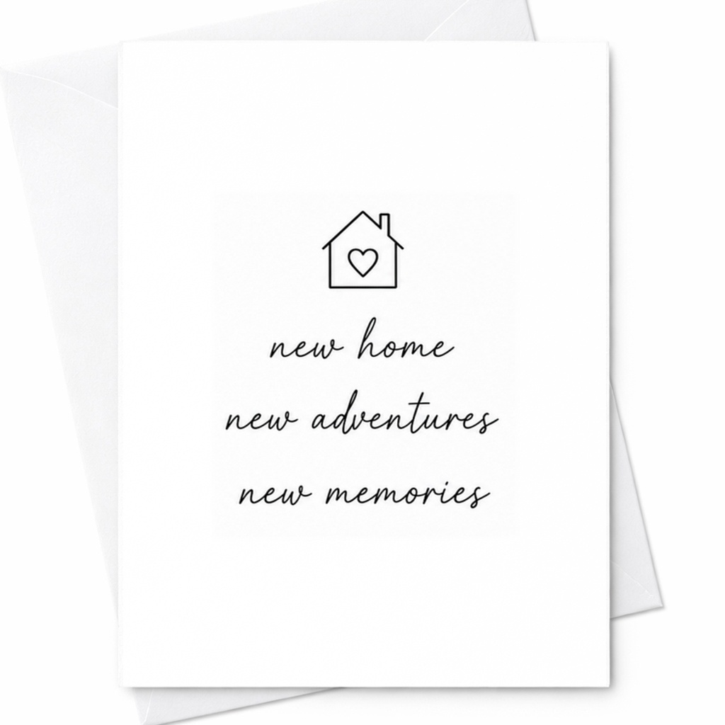New Home New Adventures New Memories Card Housewarming Card New Homeowner Gift First Home Congratulations Card C1954