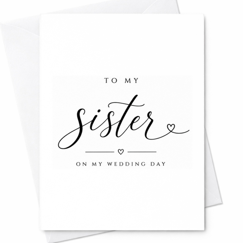 To My Sister On My Wedding Day Card Bride To Sister Wedding Card Sister Wedding Day From Bride C1961