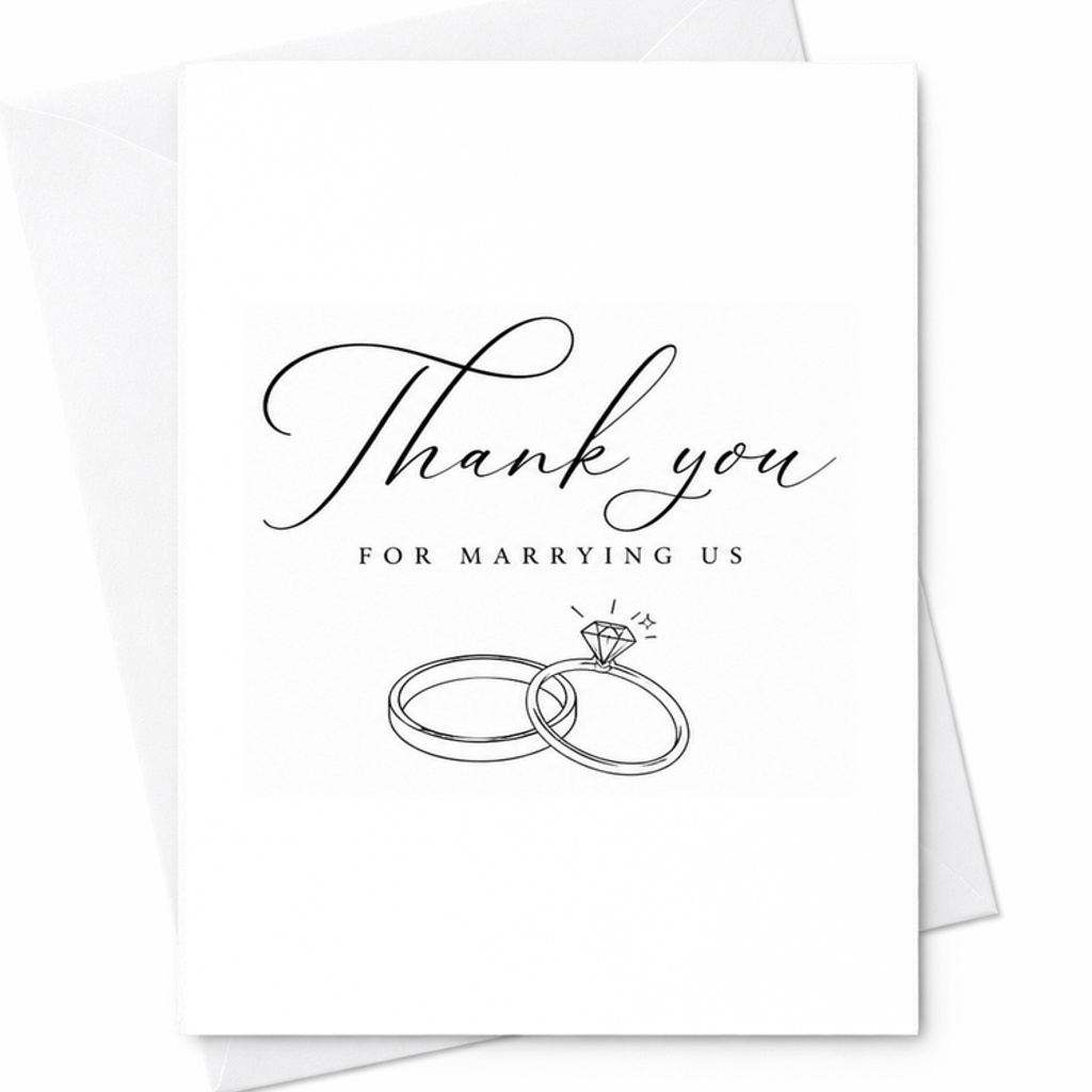 Thank You For Marrying Us Card Wedding Officiant Thank You Card Pastor Minister Celebrant Ceremony Appreciation C1967