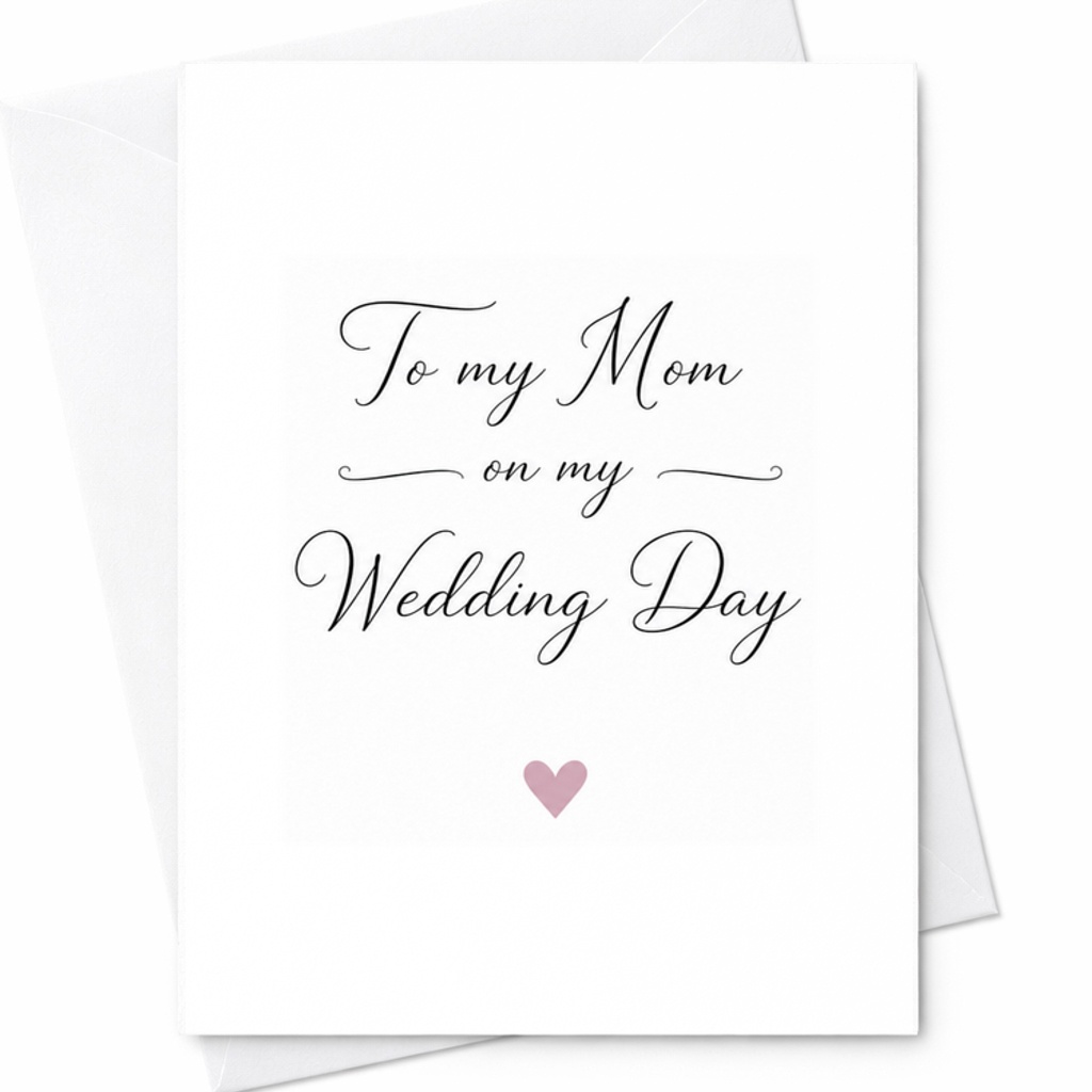 To My Mom On My Wedding Day Card, Mother of the Bride Gift, Wedding Day Thank You Card for Mom, Sentimental Wedding C1972