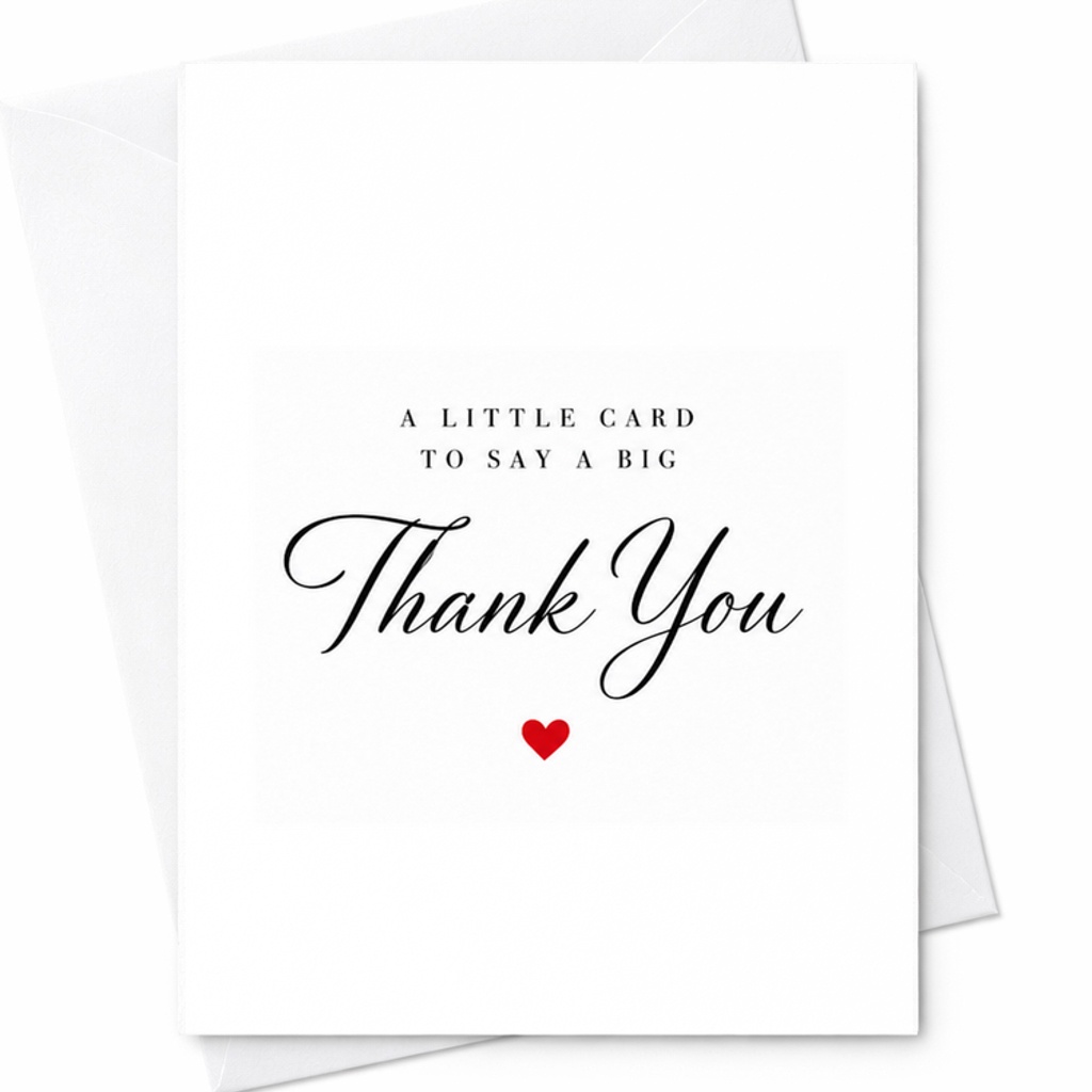 A Little Card To Say A Big Thank You Card, Minimalist Thank You Card, Appreciation Card, Simple Thank You Note, Heart Card C1981