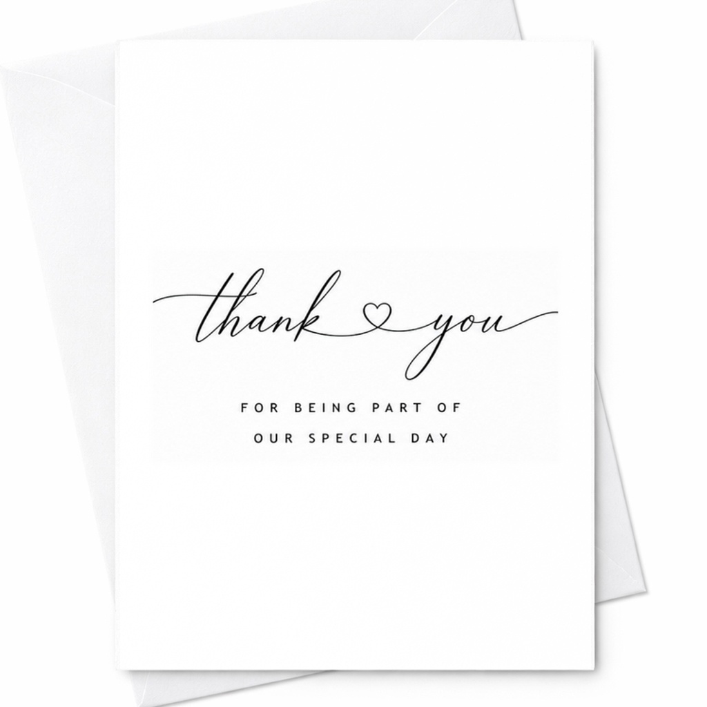 Thank You For Being Part Of Our Special Day Card, Wedding Guest Thank You Card, Minimalist Wedding Appreciation Card C1954