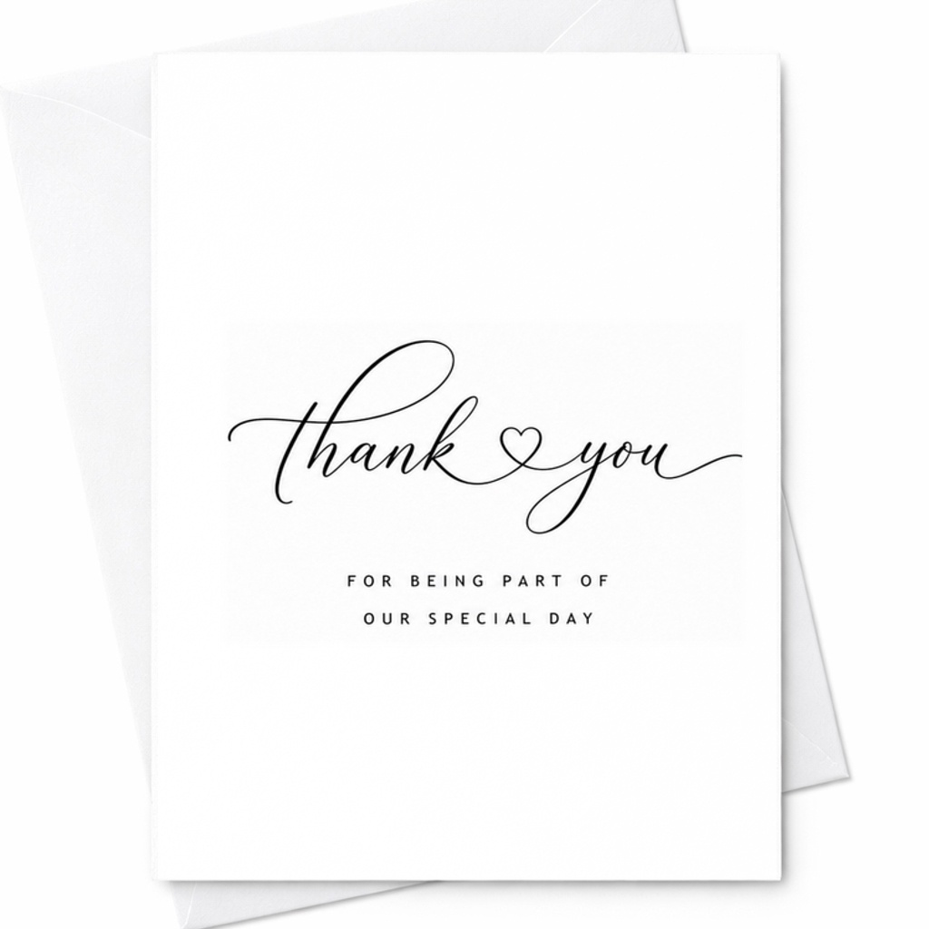 Thank You For Being Part Of Our Special Day Card, Wedding Guest Thank You Card, Minimalist Wedding Appreciation C1984
