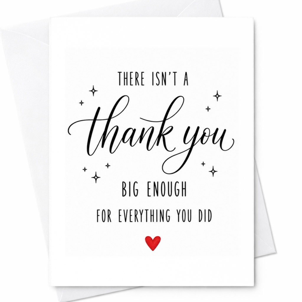 There Isn't A Thank You Big Enough For Everything You Did Card, Thank You Card, Appreciation Card, Gratitude Gift C1987