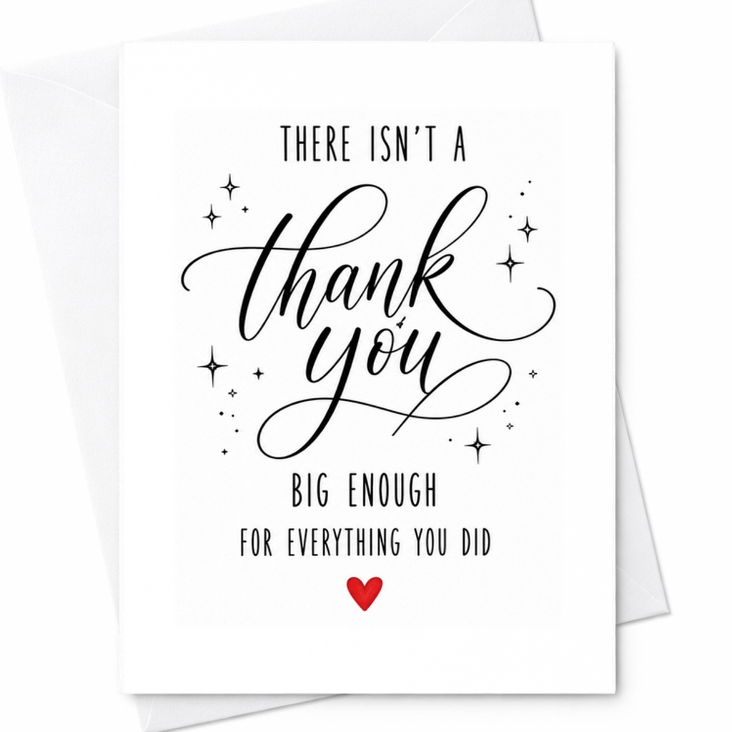 There Isn't A Thank You Big Enough For Everything You Did Card, Thank You Card, Appreciation Card, Gratitude C1988