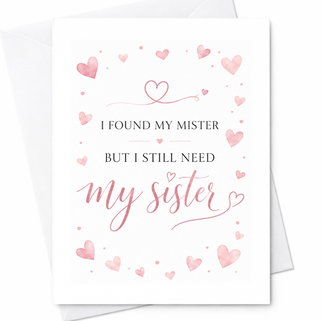 I Found My Mister But I Still Need My Sister Card, Sister Bridesmaid Proposal Card, Maid Of Honor Proposal, Wedding C1993