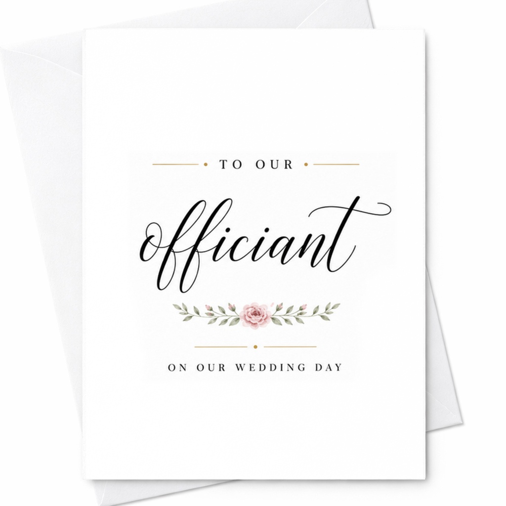 To Our Officiant On Our Wedding Day Card, Wedding Officiant Thank You Card, Officiant Appreciation Gift, Wedding Ceremony C2003