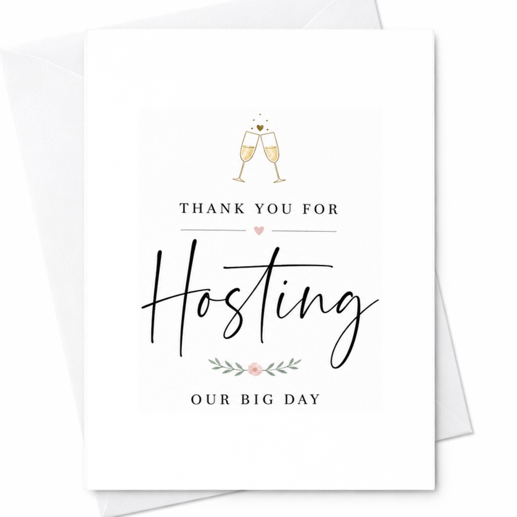 Thank You For Hosting Our Big Day Card, Wedding Host Thank You Card, Reception Host Appreciation Gift, Wedding Thank You C2005