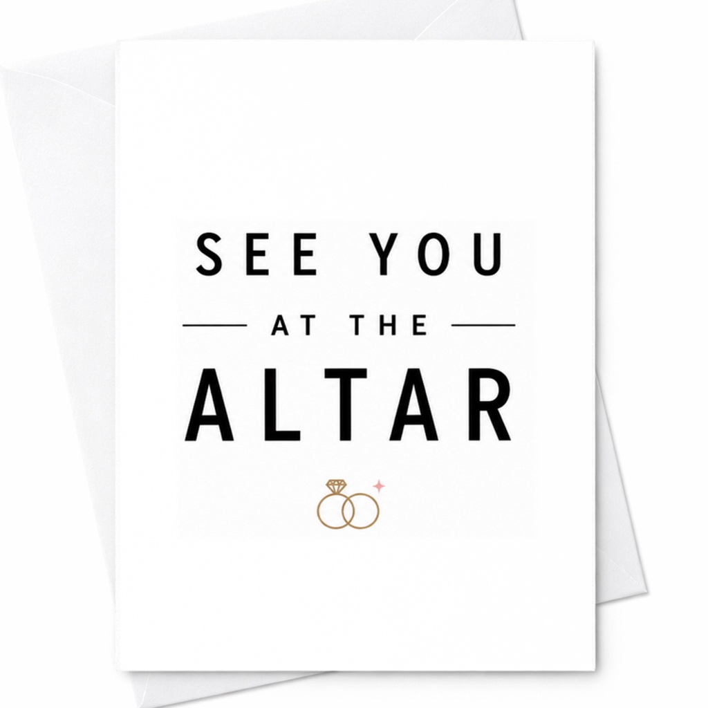 See You At The Altar Card, Wedding Day Card For Bride Or Groom, Fiance Wedding Card, Romantic Wedding Card, Bridal C2009