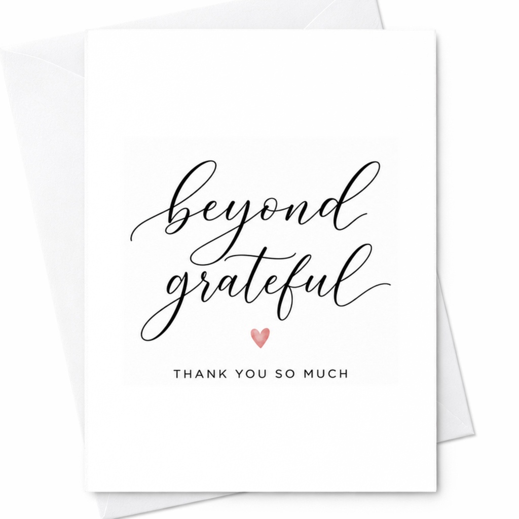 Beyond Grateful Thank You Card, Thank You So Much Card, Appreciation Card, Gratitude Card, Minimal Thank You Card C2022