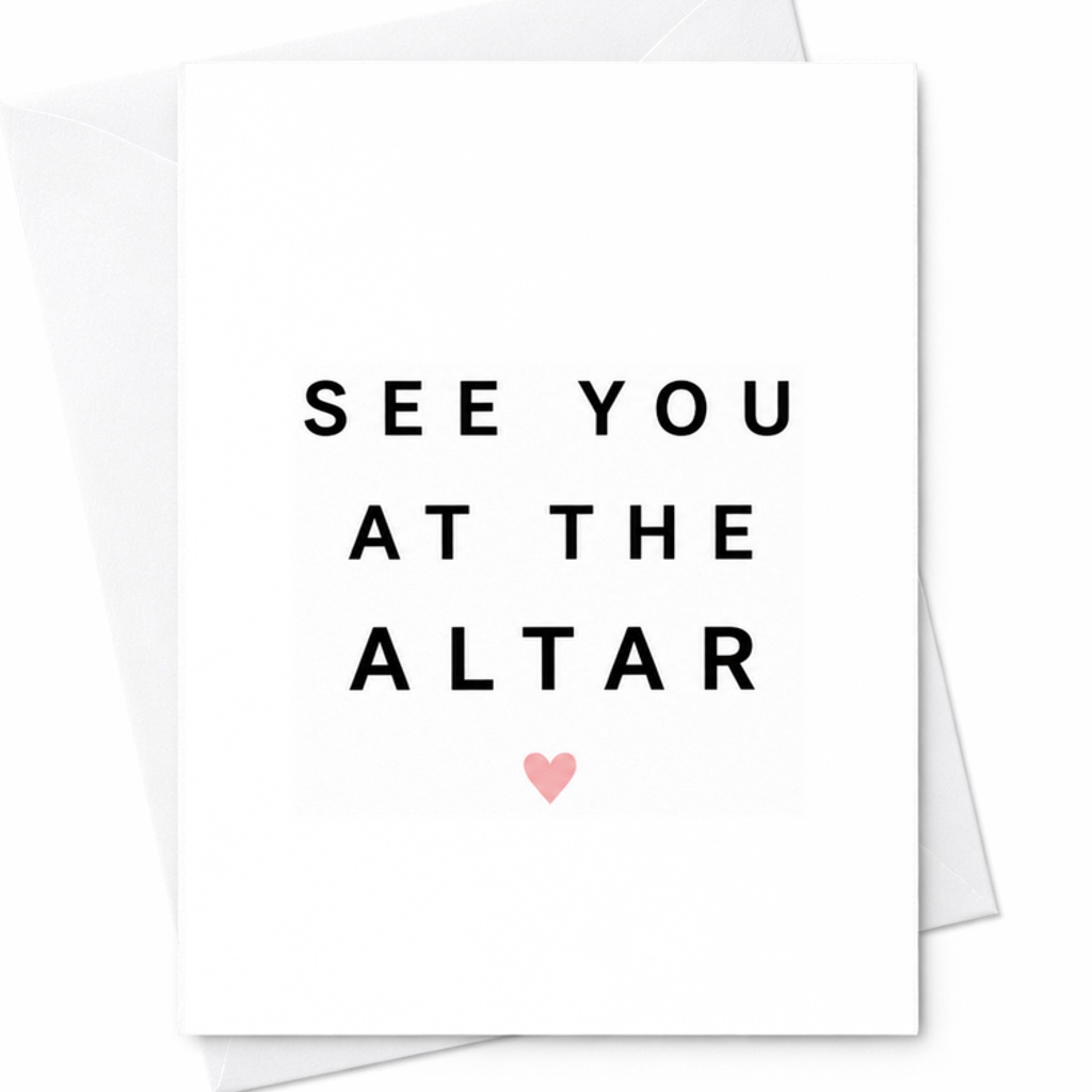 See You At The Altar Card, Wedding Day Card For Bride Or Groom, Fiance Wedding Card, Romantic Wedding Card, Bridal Card C2008