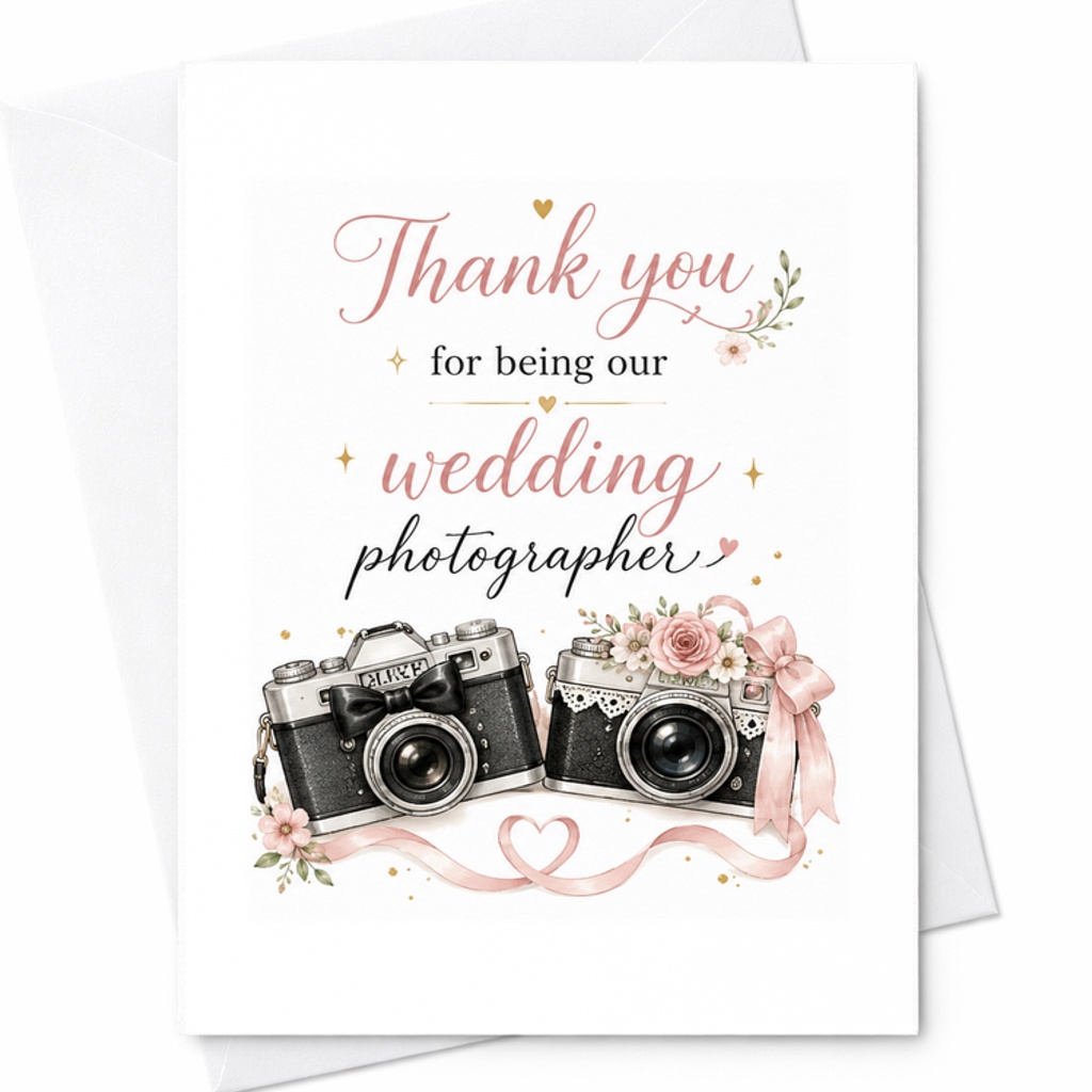 Thank You For Being Our Wedding Photographer Card, Wedding Photographer Thank You Card, Photography Vendor Appreciation C2025