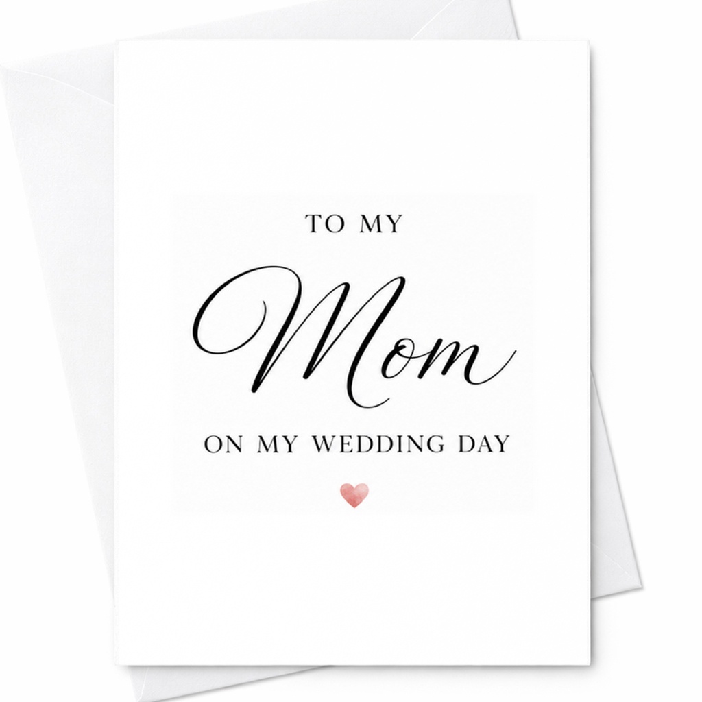 To My Mom On My Wedding Day Card, Mother Of The Bride Card, Wedding Day Gift For Mom, Bride To Mother Letter C2012