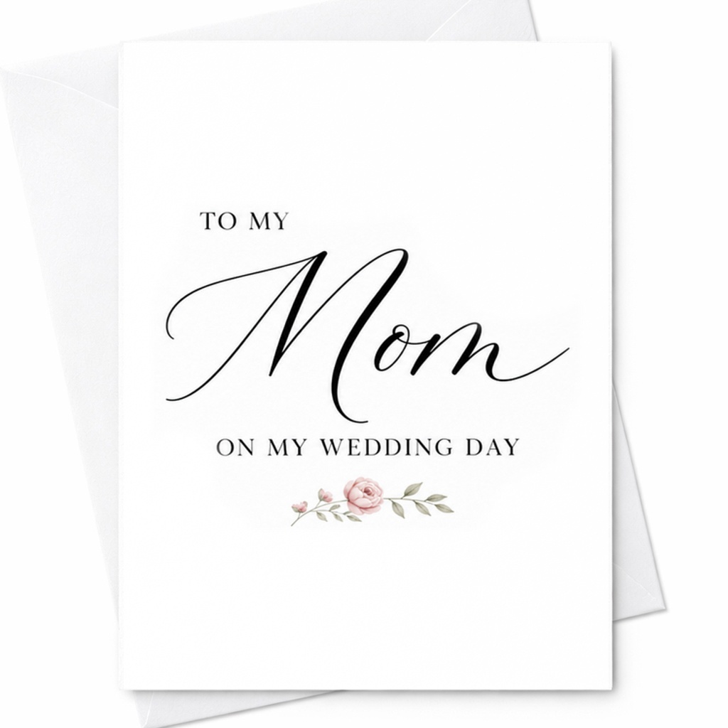 To My Mom On My Wedding Day Card, Mother Of The Bride Gift, Wedding Day Card For Mom, Bride To Mother Letter C2013
