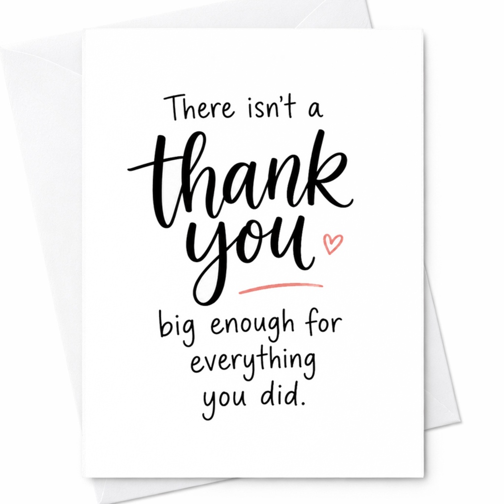 There Isnt A Thank You Big Enough Card, Appreciation Thank You Card, Thank You For Everything You Did, Gratitude Card C2014