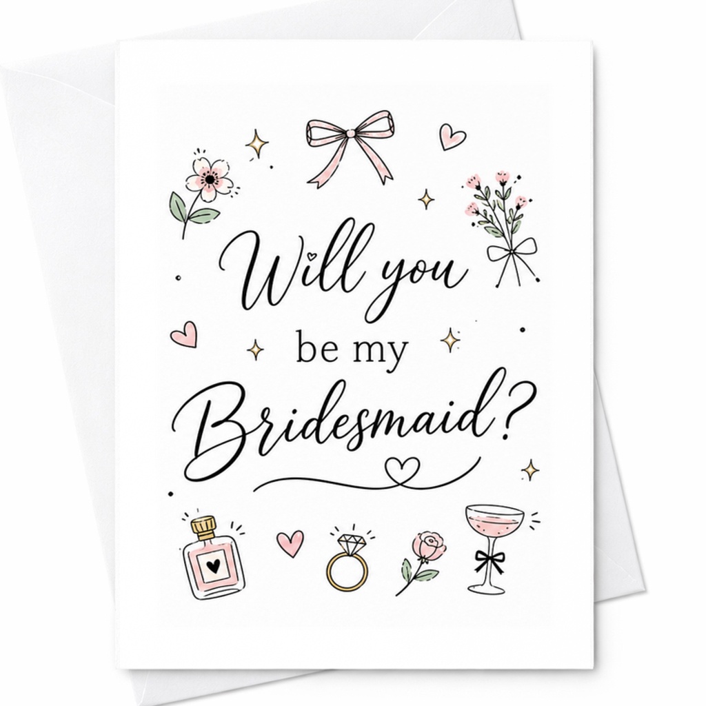Will You Be My Bridesmaid Card, Bridesmaid Proposal Card, Bridal Party Proposal, Maid Of Honor Proposal, Wedding Party C2027
