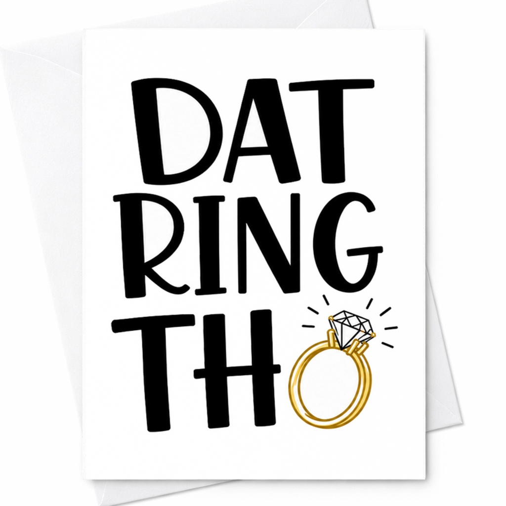 Dat Ring Tho Funny Wedding Card, Engagement Ring For Bride, Groom, Newlyweds And Wedding Couple C2036