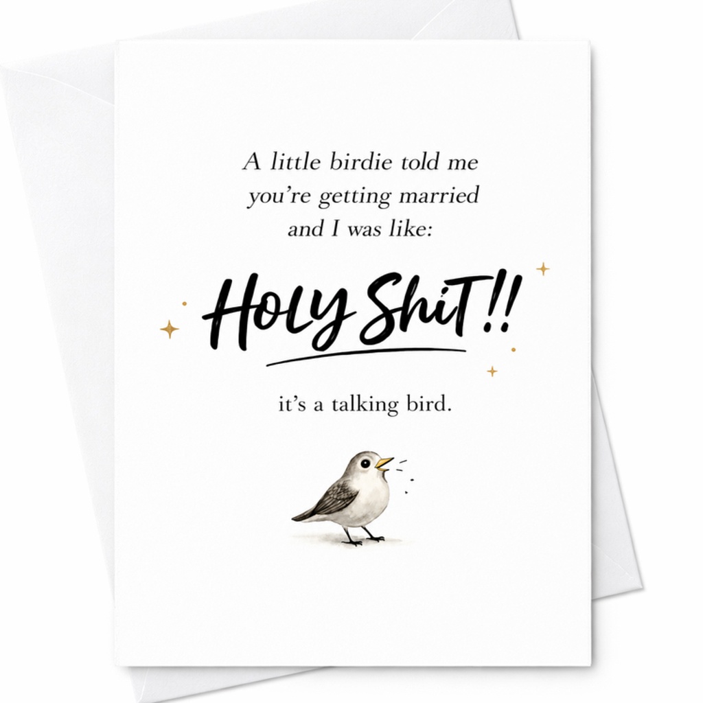 Holy Shit You're Getting Married Card, Funny Wedding Congratulations Card, Humorous Marriage Congrats Card C2034