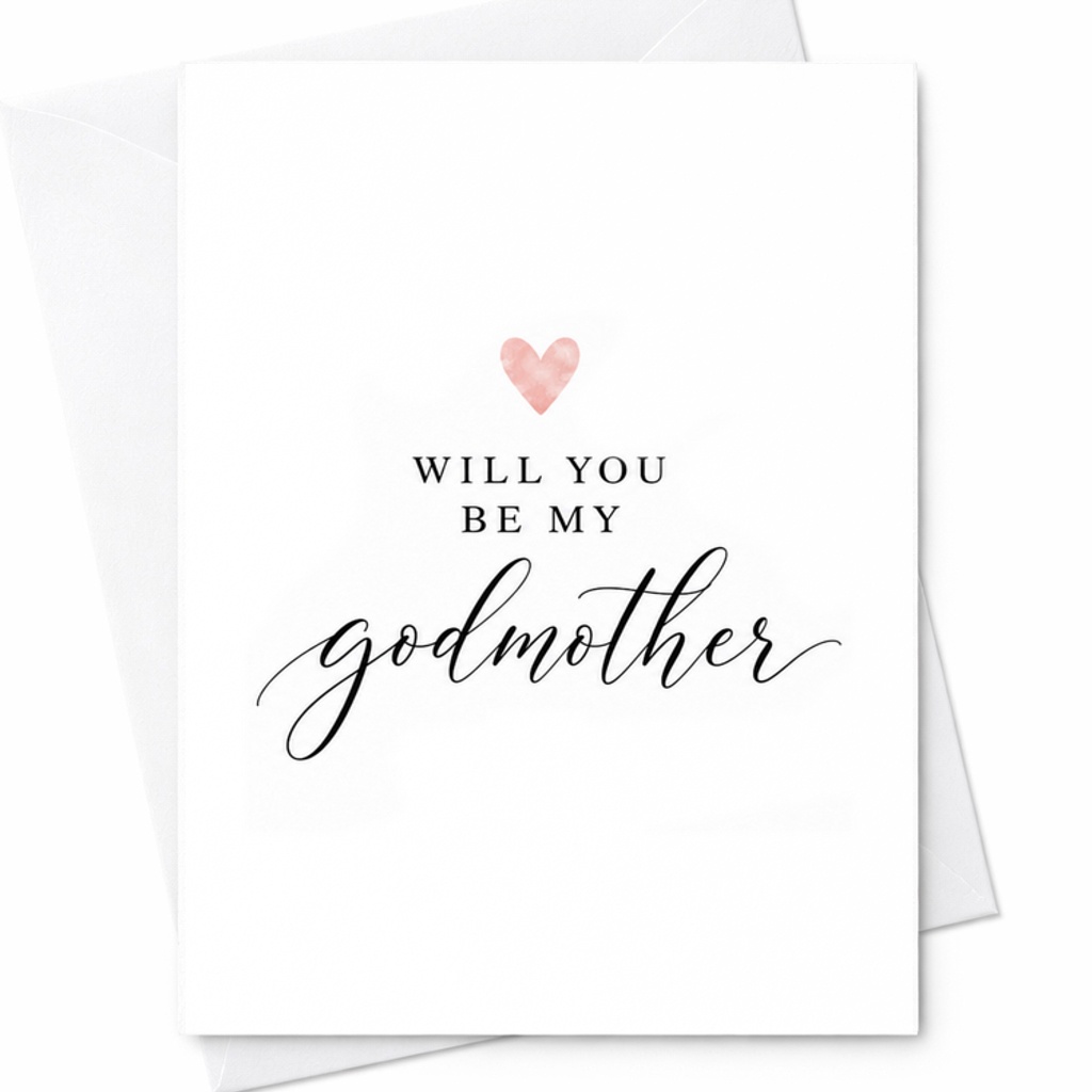 Will You Be My Godmother Proposal Card, Godmother Ask Card For Baptism, Christening And Baby Dedication C2041