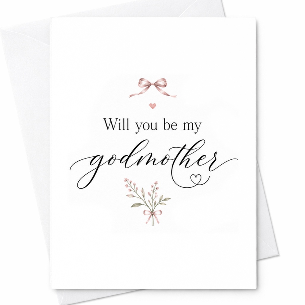 Will You Be My Godmother Proposal Card, Godmother Ask For Baptism, Christening And Baby Dedication C2042