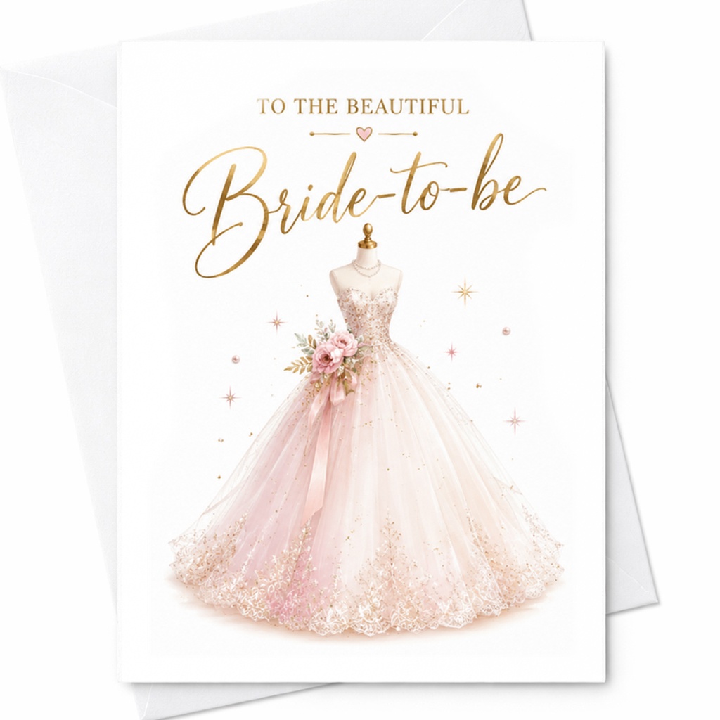 To The Beautiful Bride-to-be Card, Bridal Shower Card For Future Mrs, Engagement Gift For Bride To Be C2055