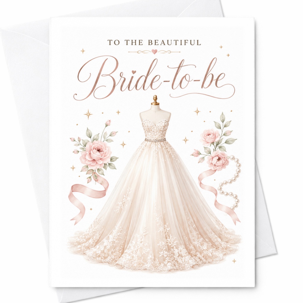 To The Beautiful Bride-to-be Card, Bridal Shower Card For Future Bride, Wedding Engagement Congratulations C2053