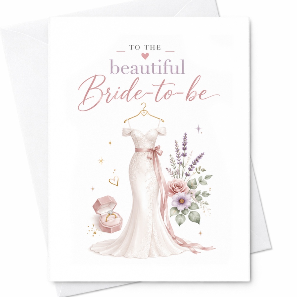 To The Beautiful Bride-to-be Card, Bridal Shower Card For Future Mrs, Engagement For Bride To Be C2056