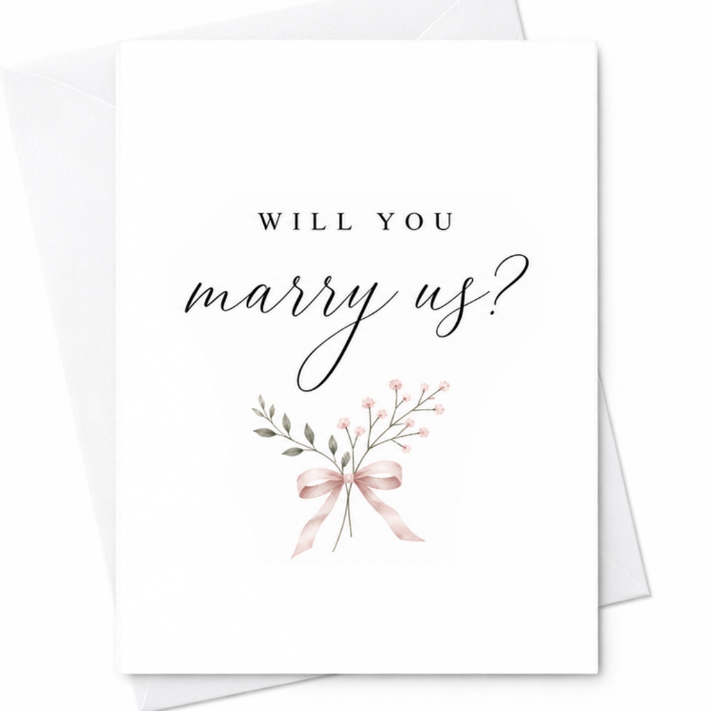 Will You Marry Us Card, Wedding Officiant Proposal For Minister, Celebrant, Pastor Or Family Member Card C2069