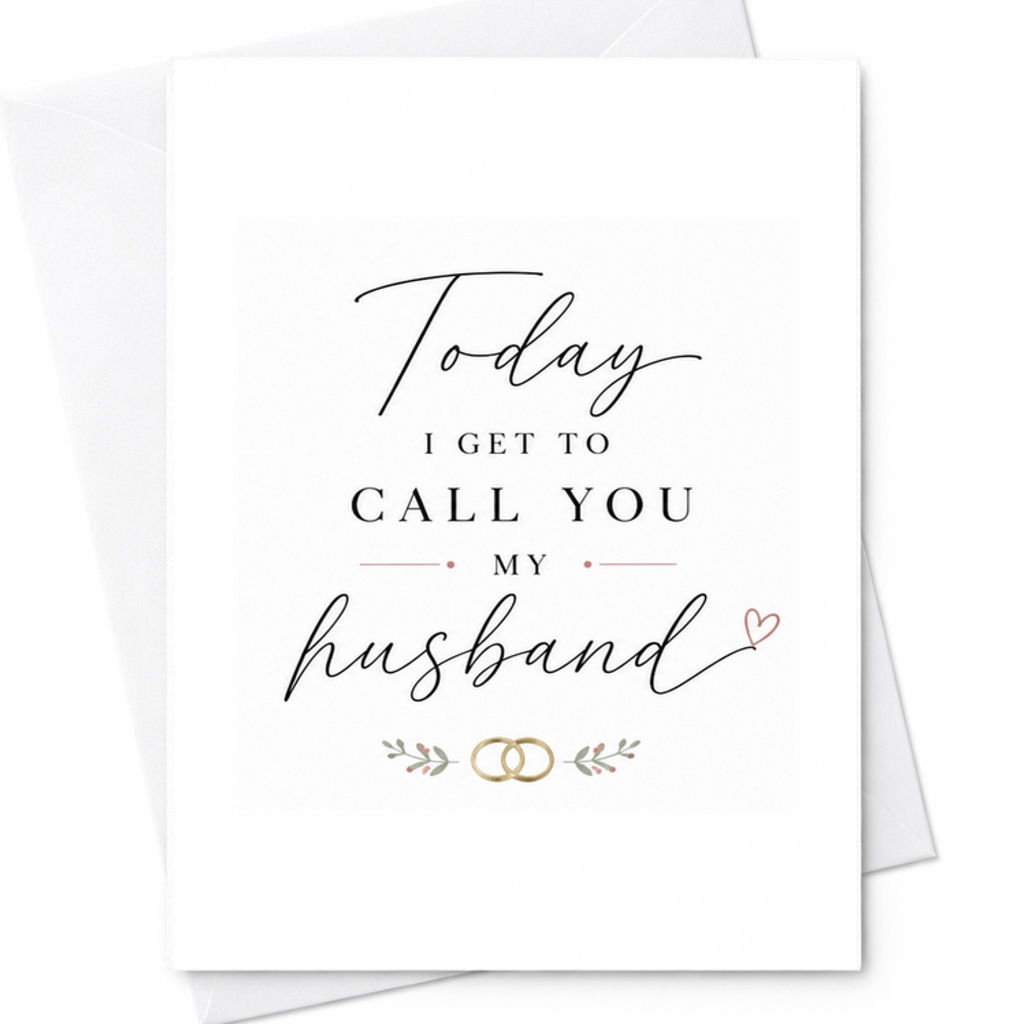 Today I Get To Call You My Husband Wedding Card Romantic Anniversary Card For Newlyweds Bride To Groom Sentimental Marriage Card C2083