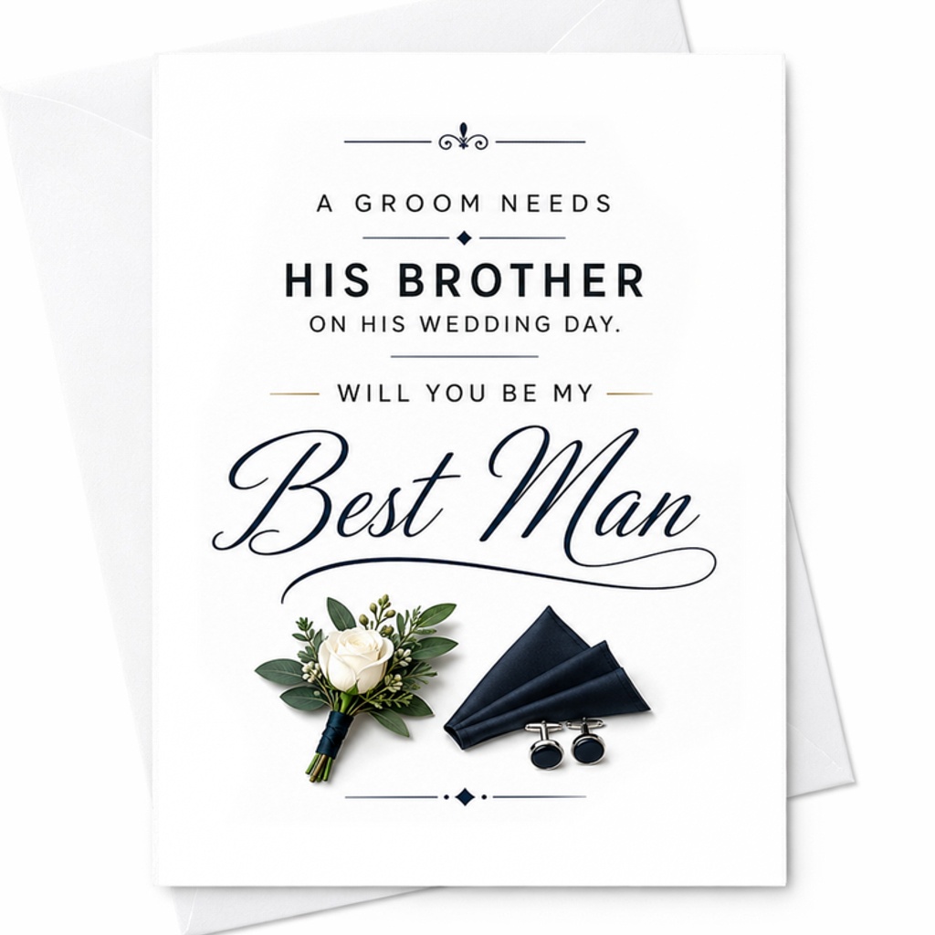 A Groom Needs His Brother On His Wedding Day Will You Be My Best Man Proposal Card Wedding Invitation For Brother C2087