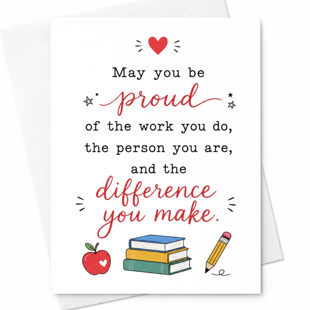 May You Be Proud Of The Work You Do Retirement Card Teacher Appreciation Card Motivational Greeting Card For Colleague Or Mentor C2104