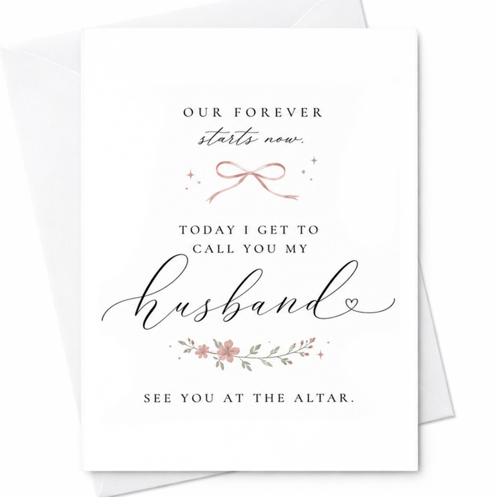 Our Forever Starts Now Today I Get To Call You My Husband Wedding Card Romantic Bride To Groom Sweet Marriage Ceremony C2093