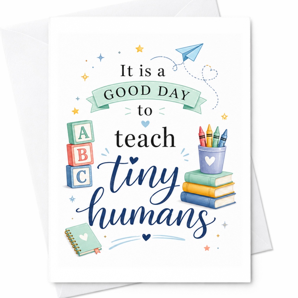 It Is A Good Day To Teach Tiny Humans Teacher Appreciation Card Cute Thank You Card For Educators Preschool Kindergarten C2123