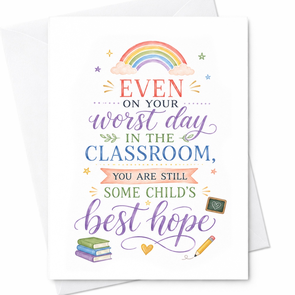 Even On Your Worst Day In The Classroom Teacher Appreciation Card Inspirational Encouragement Gift For Educators Thank You C2127