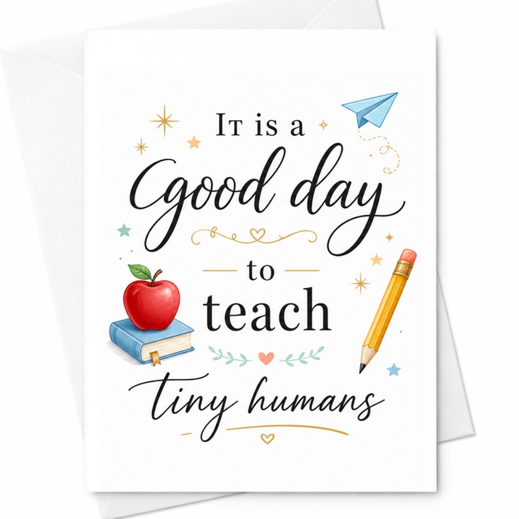 It Is A Good Day To Teach Tiny Humans Teacher Appreciation Card Back To School Gift For Educators Cute Classroom Decor C2122
