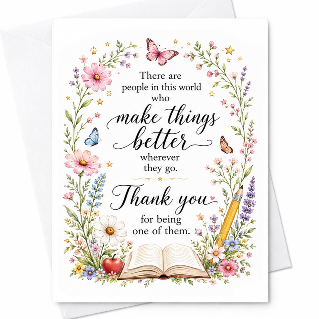 There Are People Who Make Things Better Thank You Card Inspirational Floral Design Gratitude Card For Friends Family Colleagues C2178