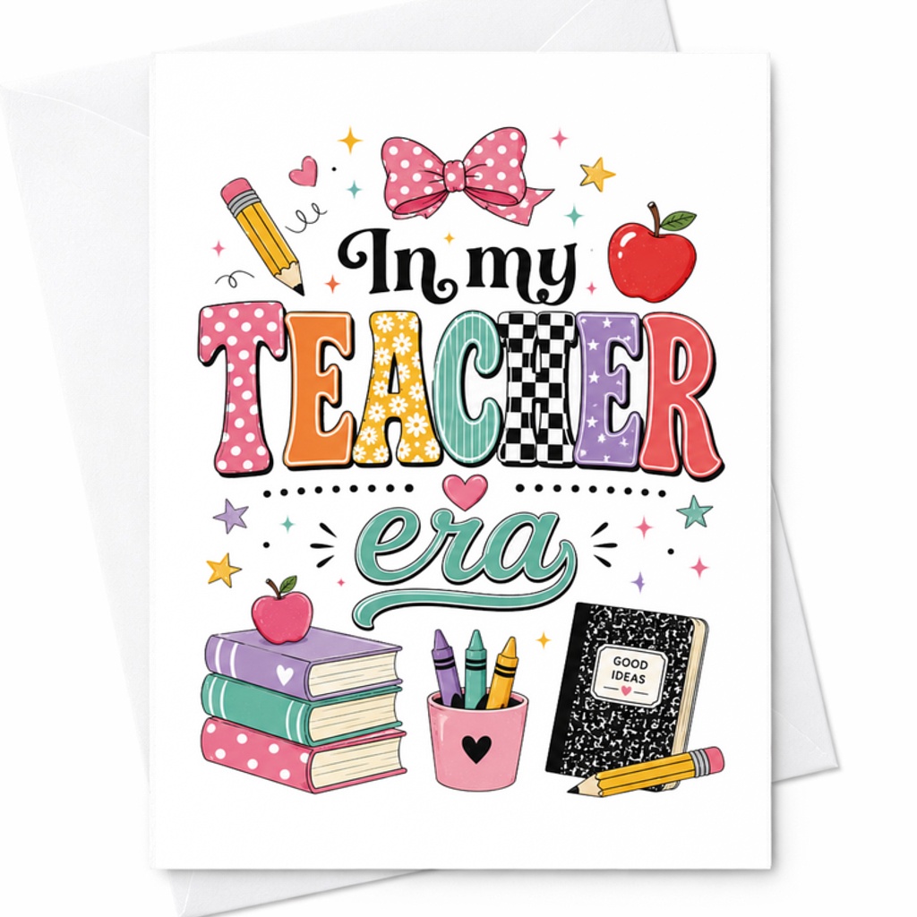 In My Teacher Era Cute Greeting Card Teacher Appreciation Card Back To School Card For Educators Thank You Card For Teachers C2206