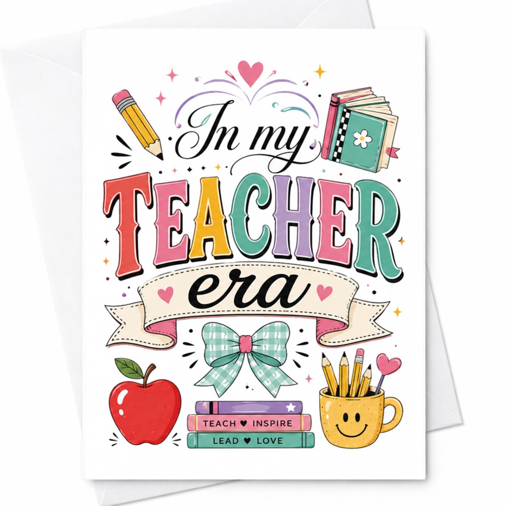 In My Teacher Era Greeting Card Teacher Appreciation Card Cute Thank You Card For Educators Back To School Card For Teachers C2207
