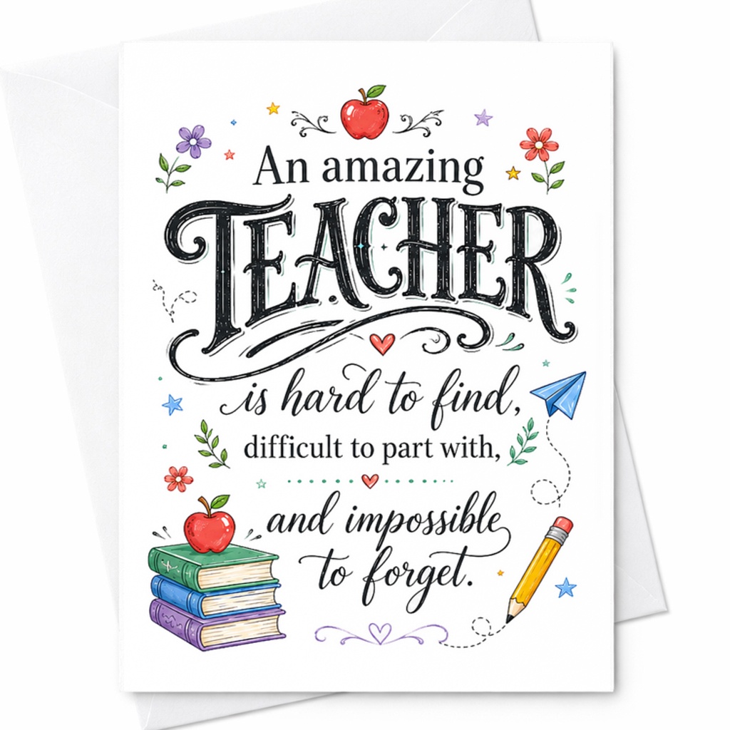 An Amazing Teacher Is Hard To Find Teacher Appreciation Card Thank You Card For Teacher End Of Year Gift From Student C2217